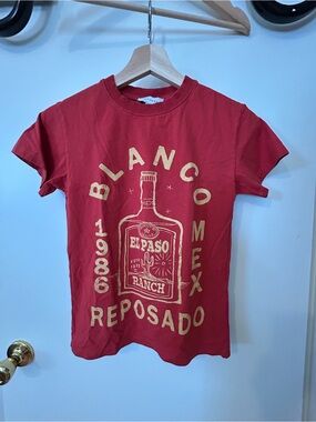 Topshop Red Crewneck Graphic Tee